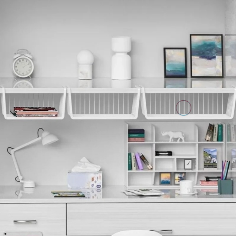 Desk Setup Shelf - 1PC Off-The-Shelf KitchenTieredชั้นวางของหอพักนักเรียนตู้เสื้อผ้าหอพักโต๊ะเก็บแขวนตะกร้าOrganizerห้องครัว