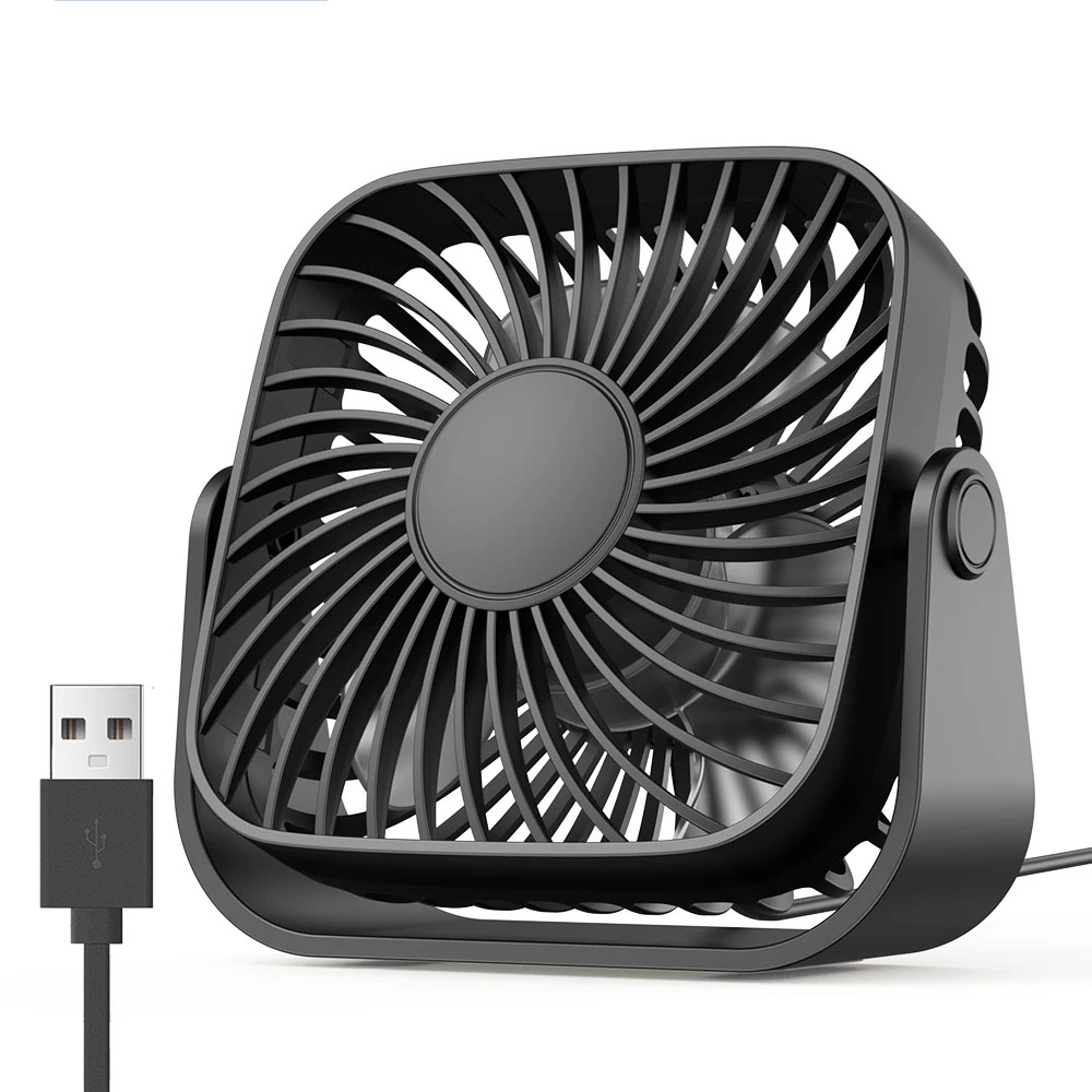 Desk Setup Home - พัดลมพกพาขนาดเล็ก USB 4 นิ้วสำหรับการตั้งแคมป์, พัดลมตั้งโต๊ะส่วนตัวแบบเงียบ 3
