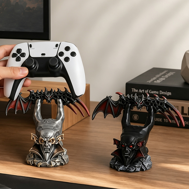 Desk Setup Xbox - ที่วางคอนโทรลเลอร์รูปปีกค้างคาวแวมไพร์สุดหลอน ทำจากเรซิ่น ใช้ได้กับจอย PS และ Xbox