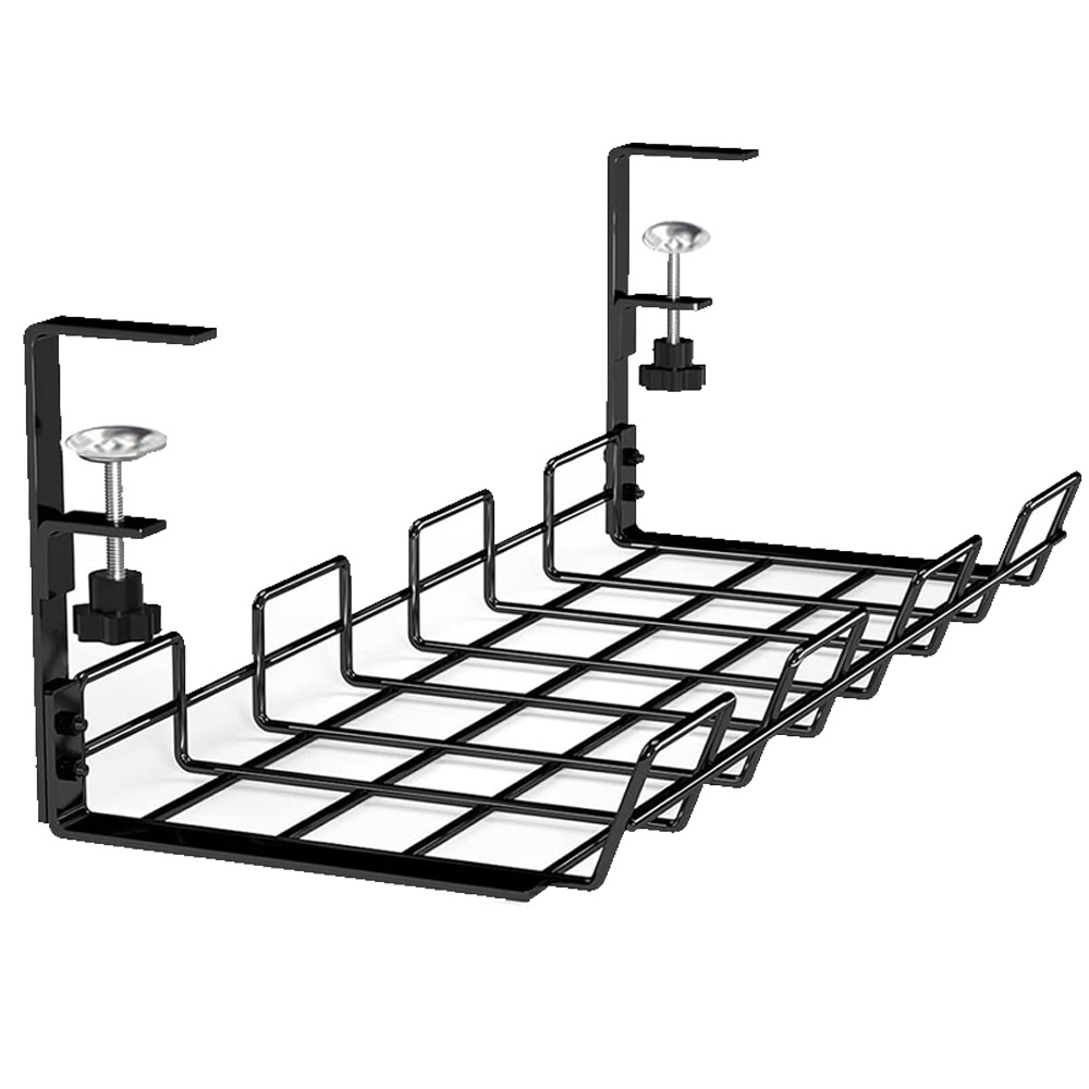Desk Setup Shelf - กล่องจัดการสายเคเบิลใต้โต๊ะ CABLE Organizer ชั้นวางของโต๊ะการจัดการสายไฟถาดสายเคเบิลใต้โต๊ะไม่มีสว่านชั้นวางโลหะสําหรับ