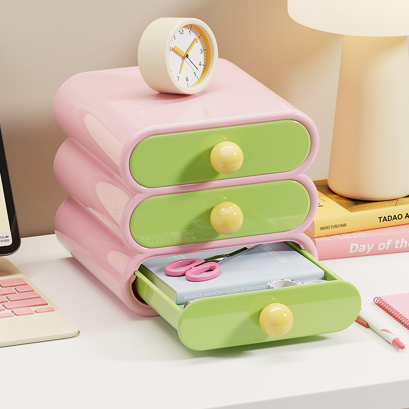 Desk Setup Shelf - ยูโฟรู โดพามีน ดีสก์ออแกไนเซอร์,กล่องเก็บของแบบลิ้นชัก 3 ชั้น, ชั้นวางเครื่องเขียนอเนกประสงค์สำหรับสำนักงานหอพัก