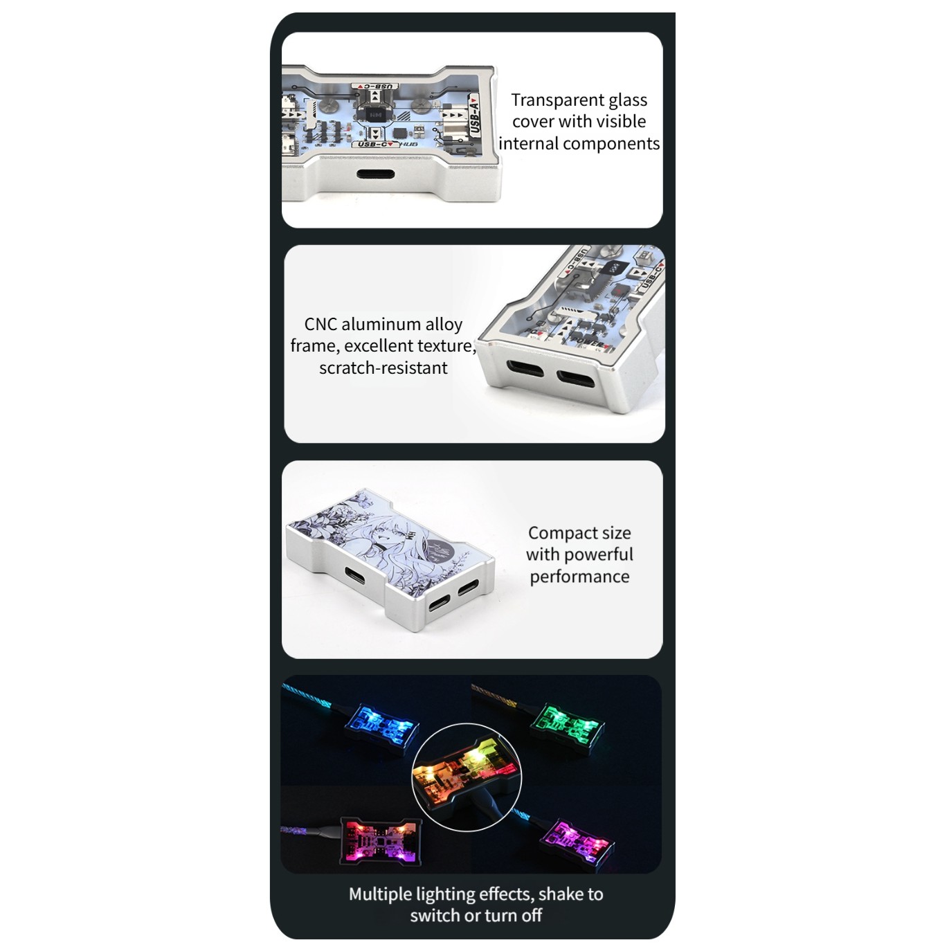RGB USB Hub 2 อินพุต 3 เอาต์พุ - Desk Setup For Gaming บทวิจารณ์และราคา