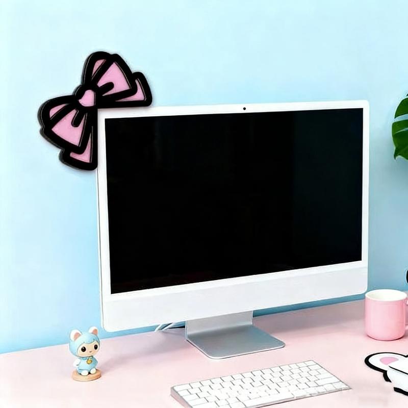 โบว์ไม้ตกแต่งหน้าจอ 1/2 ชิ้น น - Desk Setup Home บทวิจารณ์และราคา