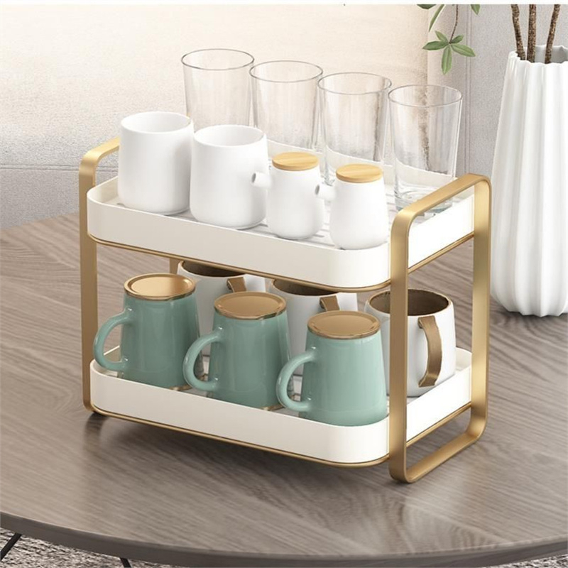 ชั้นวางแก้ว 2 ชั้น พร้อมถาดรอง - Desk Setup Shelf บทวิจารณ์และราคา