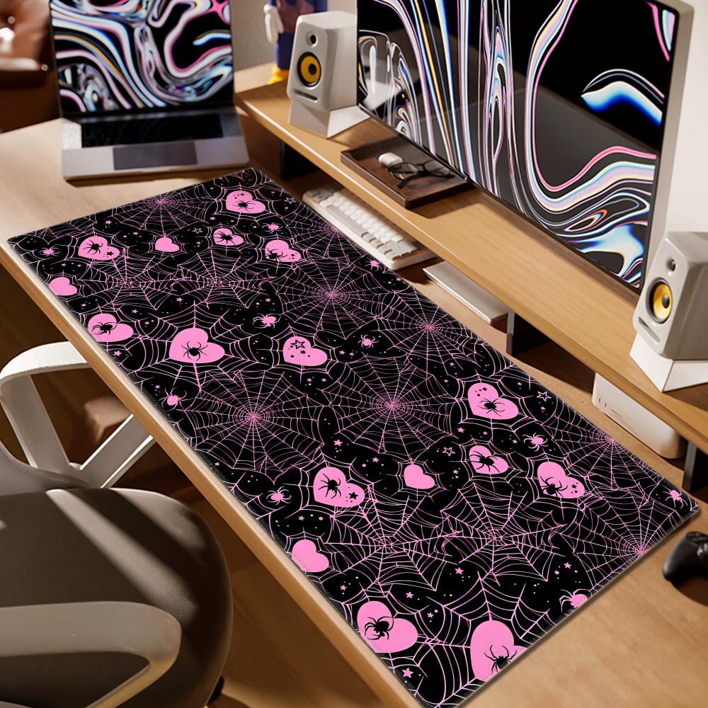 แผ่นรองเมาส์ลายใยแมงมุมสีขาวหร - Desk Setup For Gaming บทวิจารณ์และราคา