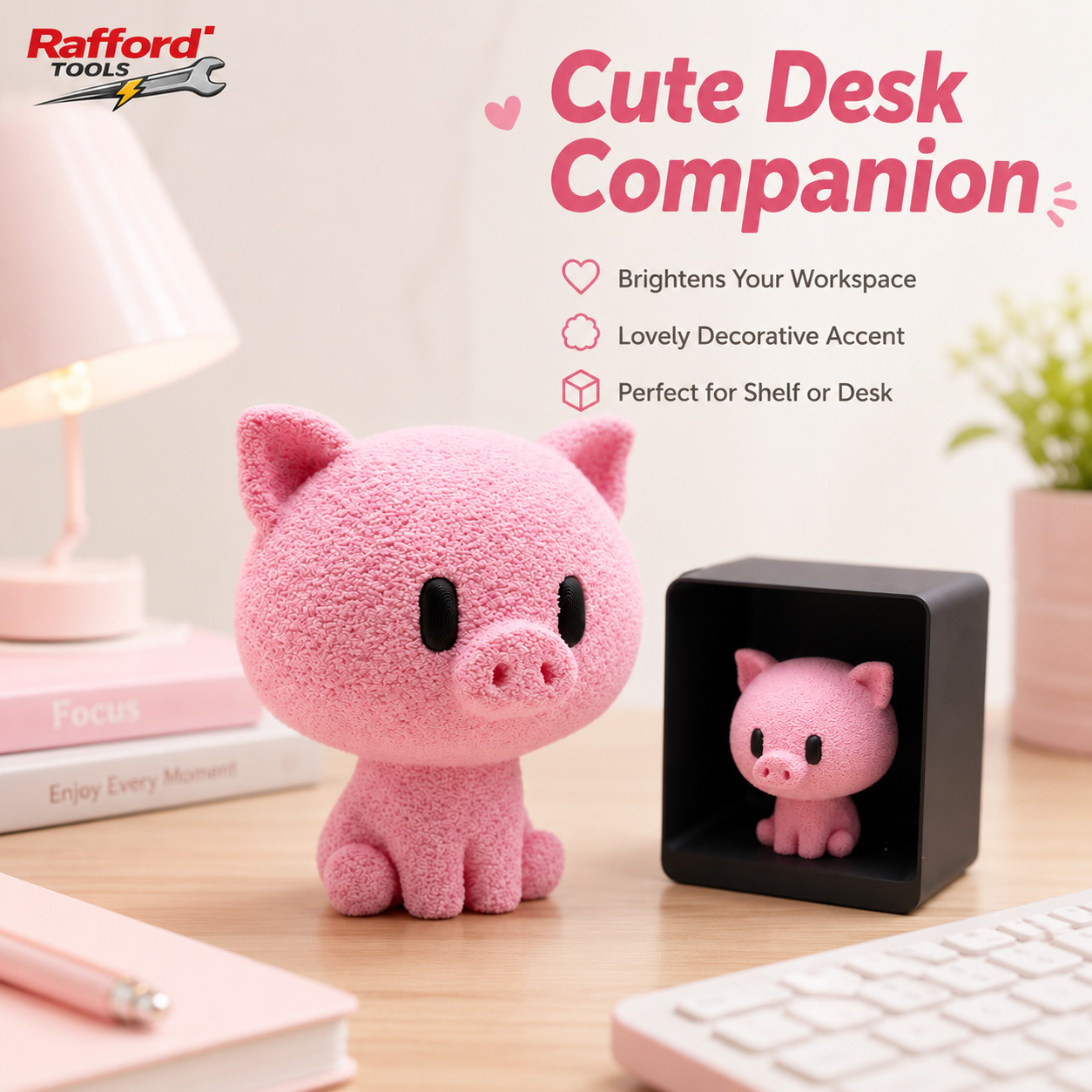ราฟฟอร์ด ตุ๊กตาหมูสีชมพูน่ารัก - Desk Setup Shelf บทวิจารณ์และราคา
