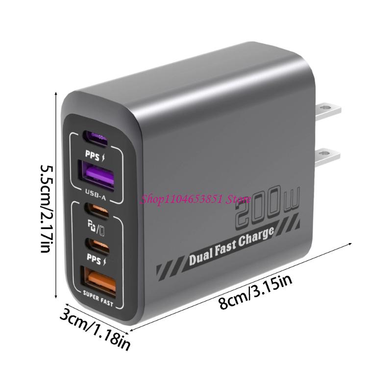 เครื่องชาร์จเร็ว 200W 5 พอร์ตพ - Desk Setup For 2 Laptops บทวิจารณ์และราคา