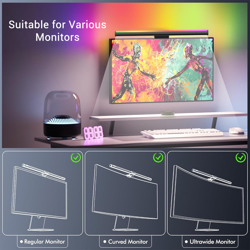 ไฟบาร์สำหรับหน้าจอคอมพิวเตอร์  - Desk Setup For Gaming บทวิจารณ์และราคา