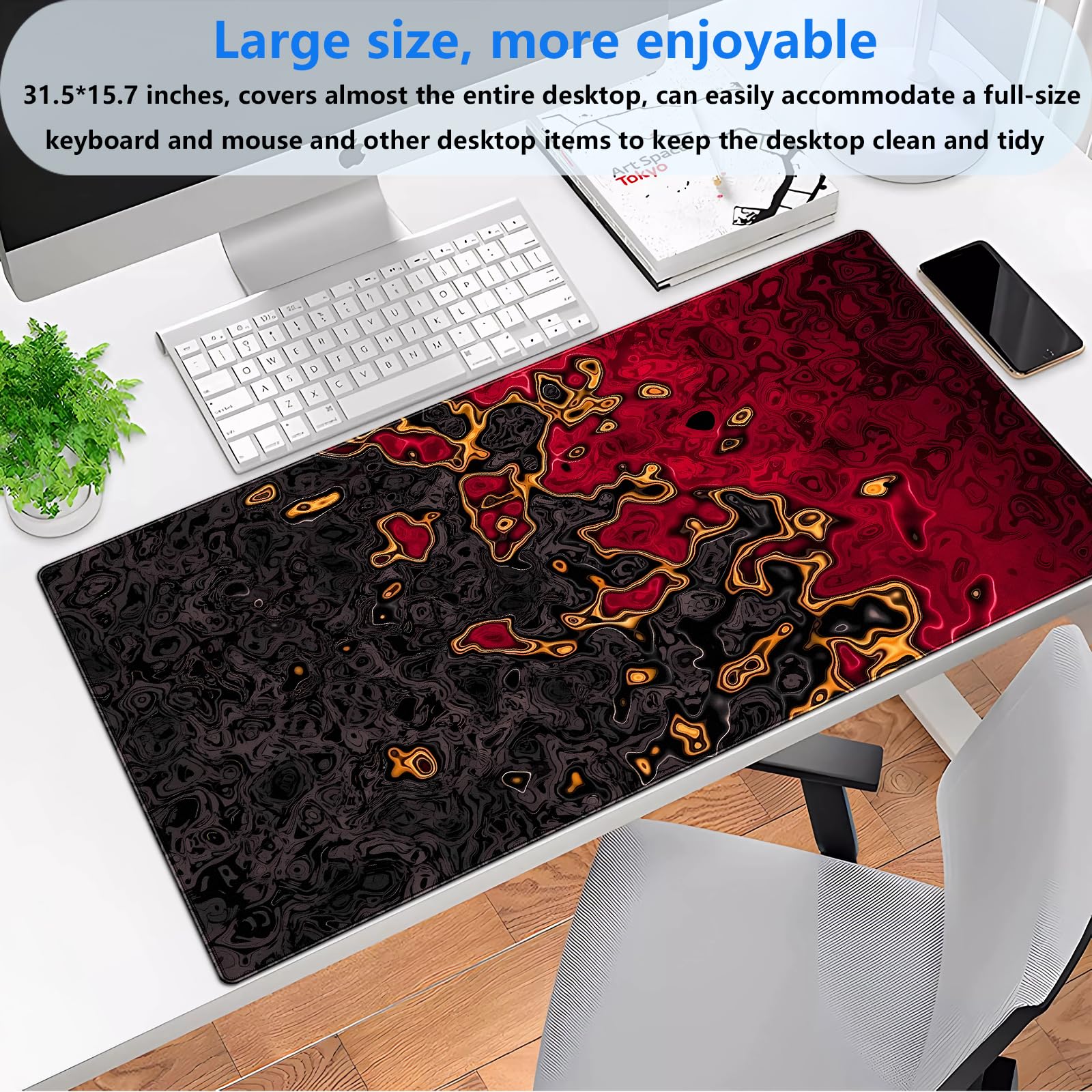 แผ่นรองเมาส์เกมมิ่งสีแดงดำขนาด - Rubber Mat Desk บทวิจารณ์และราคา