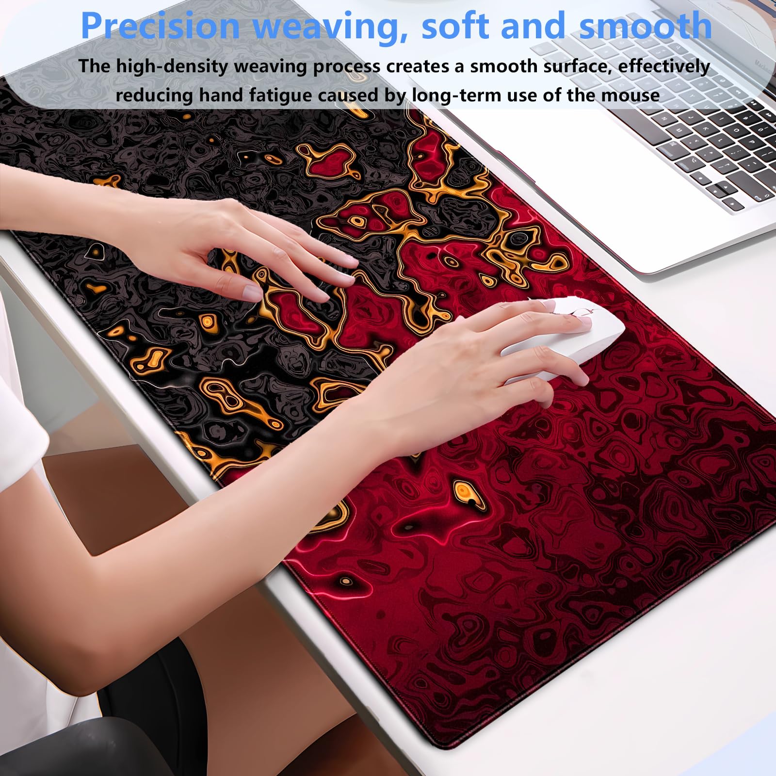 แผ่นรองเมาส์เกมมิ่งสีแดงดำขนาด - Rubber Mat Desk บทวิจารณ์และราคา