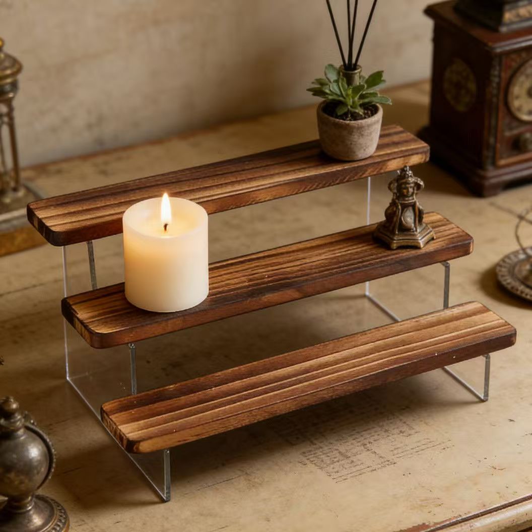 ชั้นวางของอะคริลิคแบบขั้นบันได - Desk Setup Shelf บทวิจารณ์และราคา